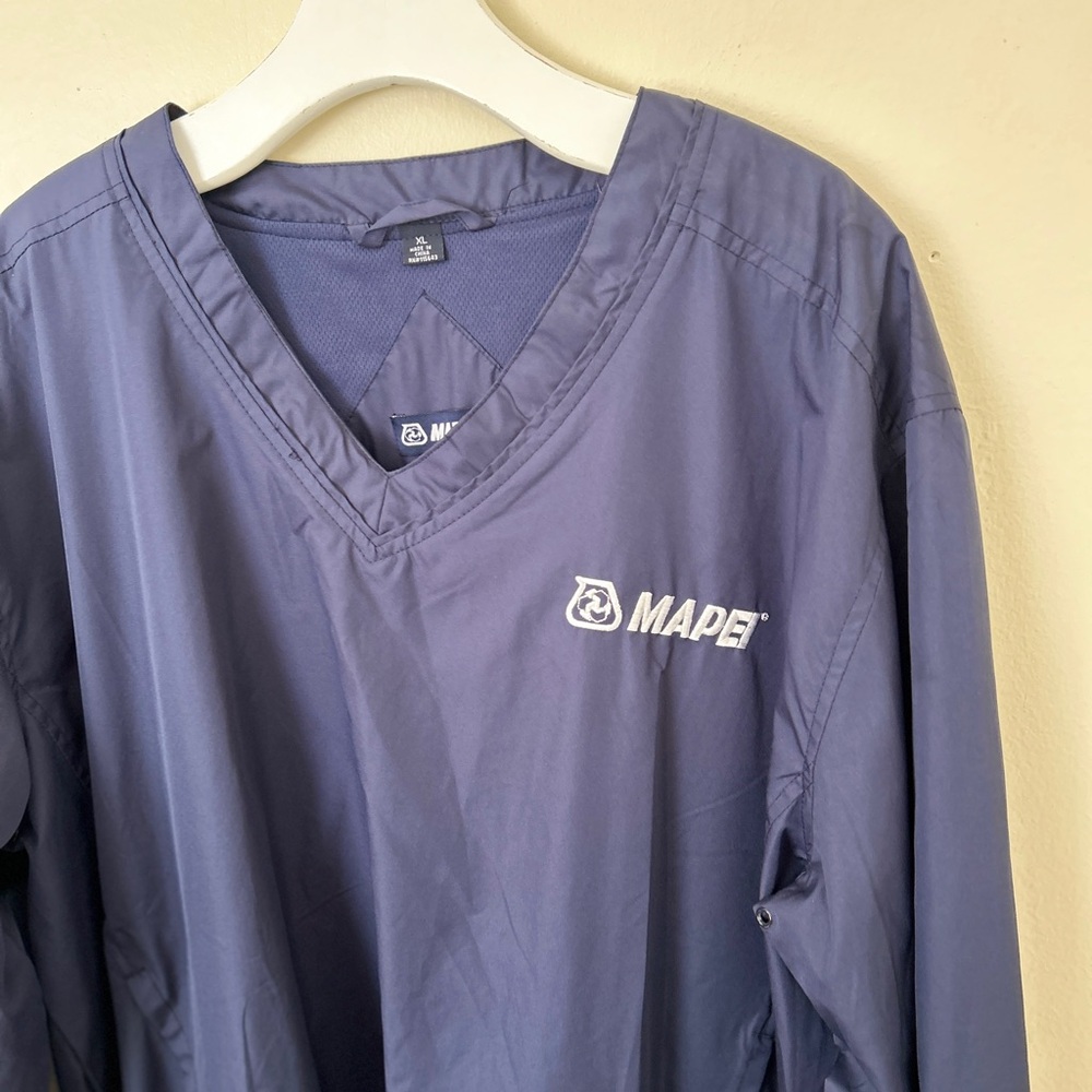 Men’s Mapei windbreaker Navy V-Neck Pullover XL biking cycling - Picture 4 of 8